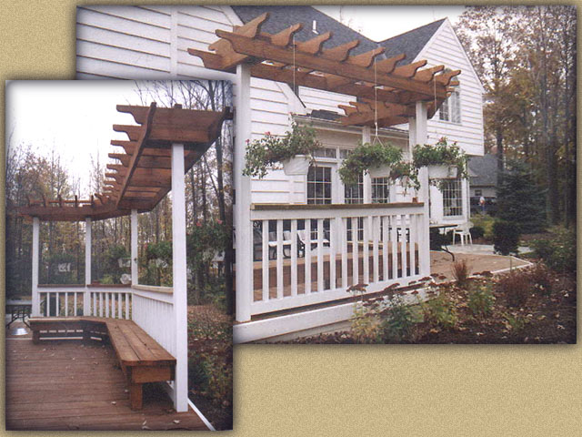 Wood Sun Trellis On A Deck